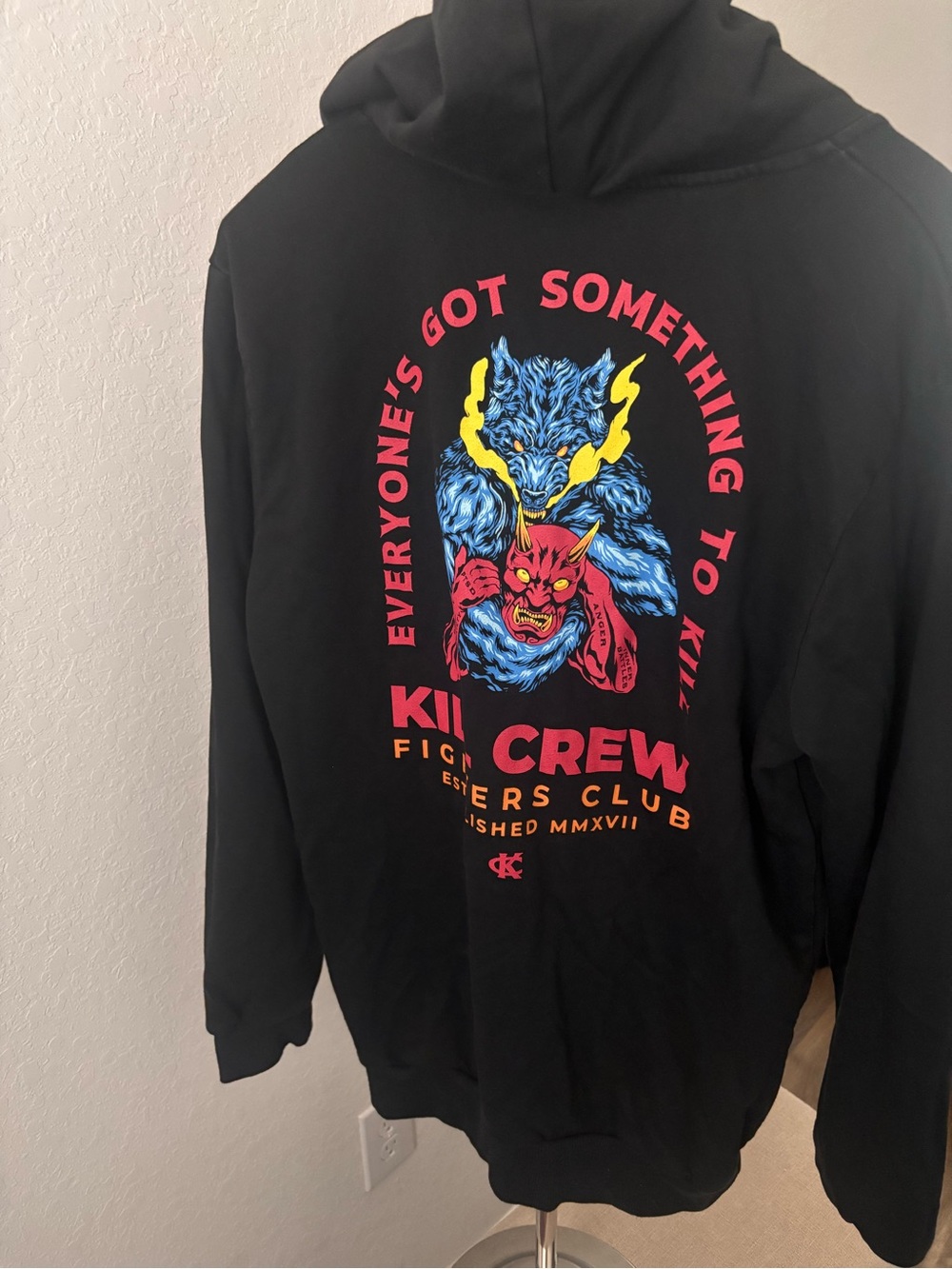 Kill Crew Inner Demons Hoodie Black Graphic Streetwear Gym Mens Medium